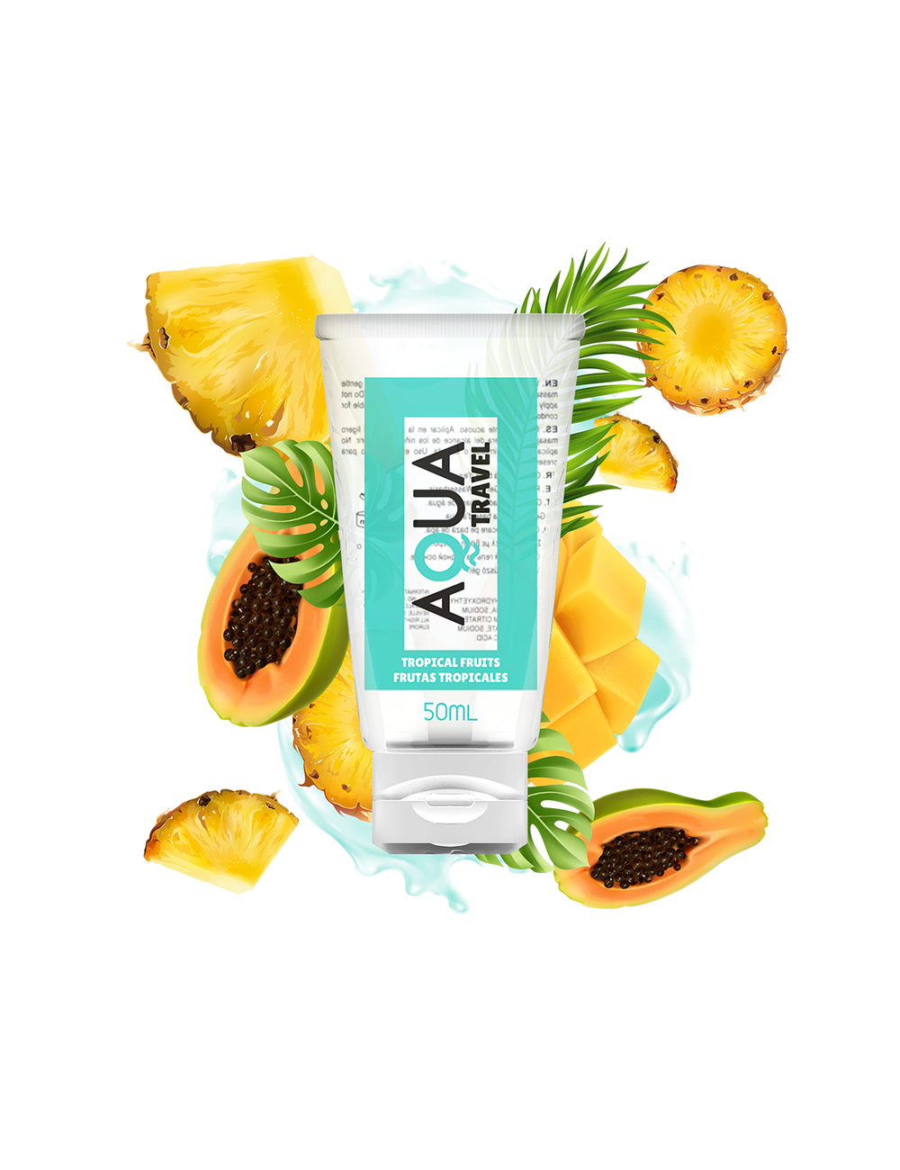 LUBRIFICANTE AQUA TRAVEL BASE DE ÁGUA FRUTAS TROPICAIS - 50 ML