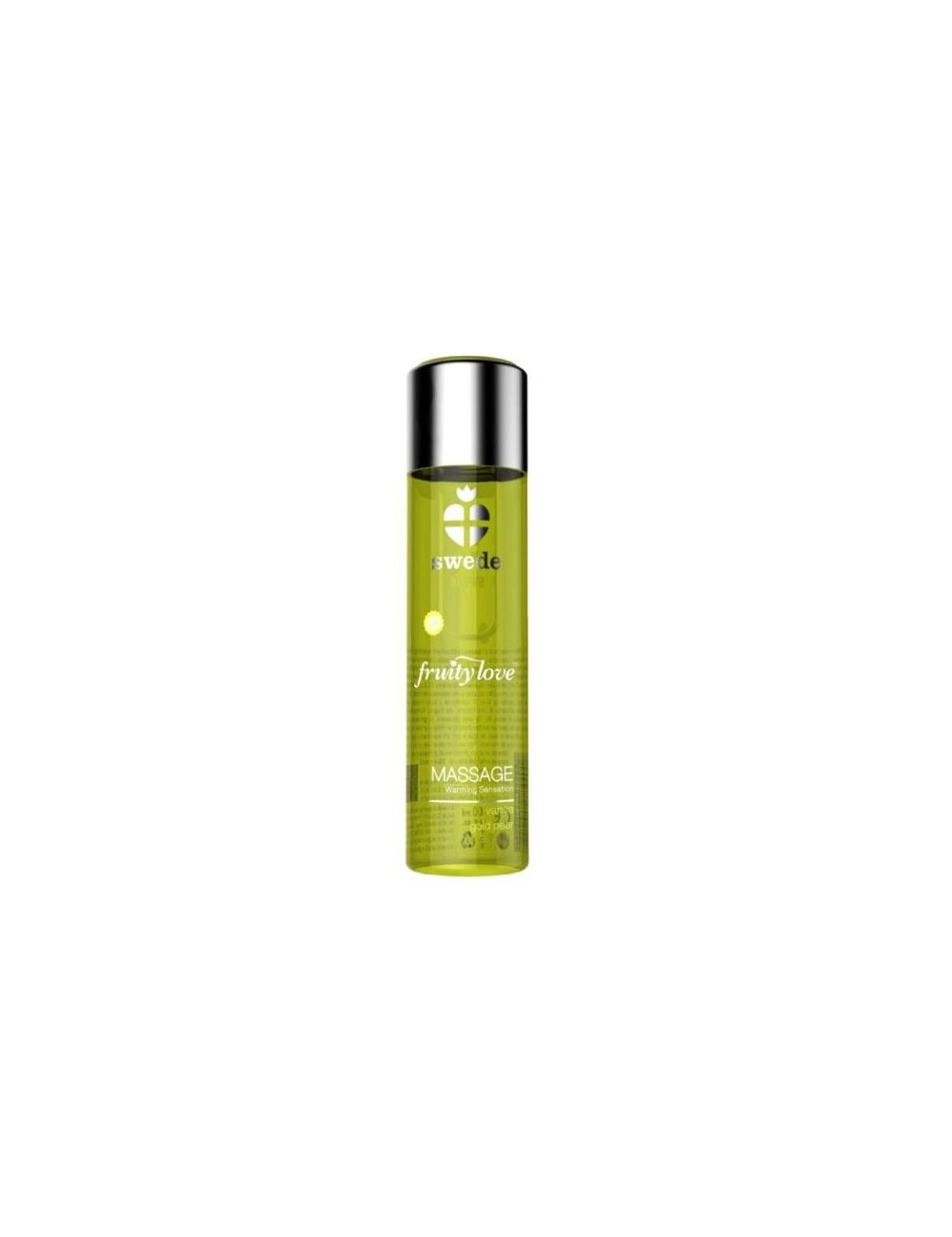 SUEDE FRUITY LOVE EFEITO AQUECENTE ÓLEO DE MASSAGEM BAUNILHA E DOURADO PÊRA 60 ML. SUEDE FRUITY LOVE EFEITO AQUECENTE ÓLEO DE MASSAGEM BAUNILHA E DOURADO PÊRA 60 ML.