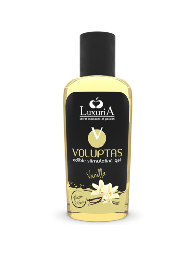 GEL DE MASSAGEM COMESTÍVEL LUXURIA VOLUPTAS EFEITO AQUECENTE - BAUNILHA 100 ML