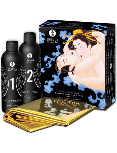 SHUNGA GEL DE MASSAGEM ERÓTICA ORIENTAL BODY SLIDE FRUTAS EXOTICA