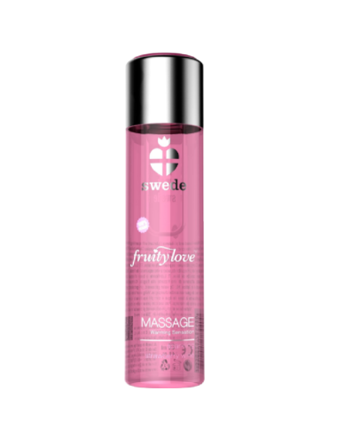 SWEDE FRUITY LOVE EFEITO AQUECENTE ÓLEO DE MASSAGEM ESPUMANTE MORANGO VINHO 120 ML.