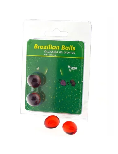 TALOKA - 2 BOLAS BRASILEIRAS MORANGO E CHOCOLATE GEL ÍNTIMO