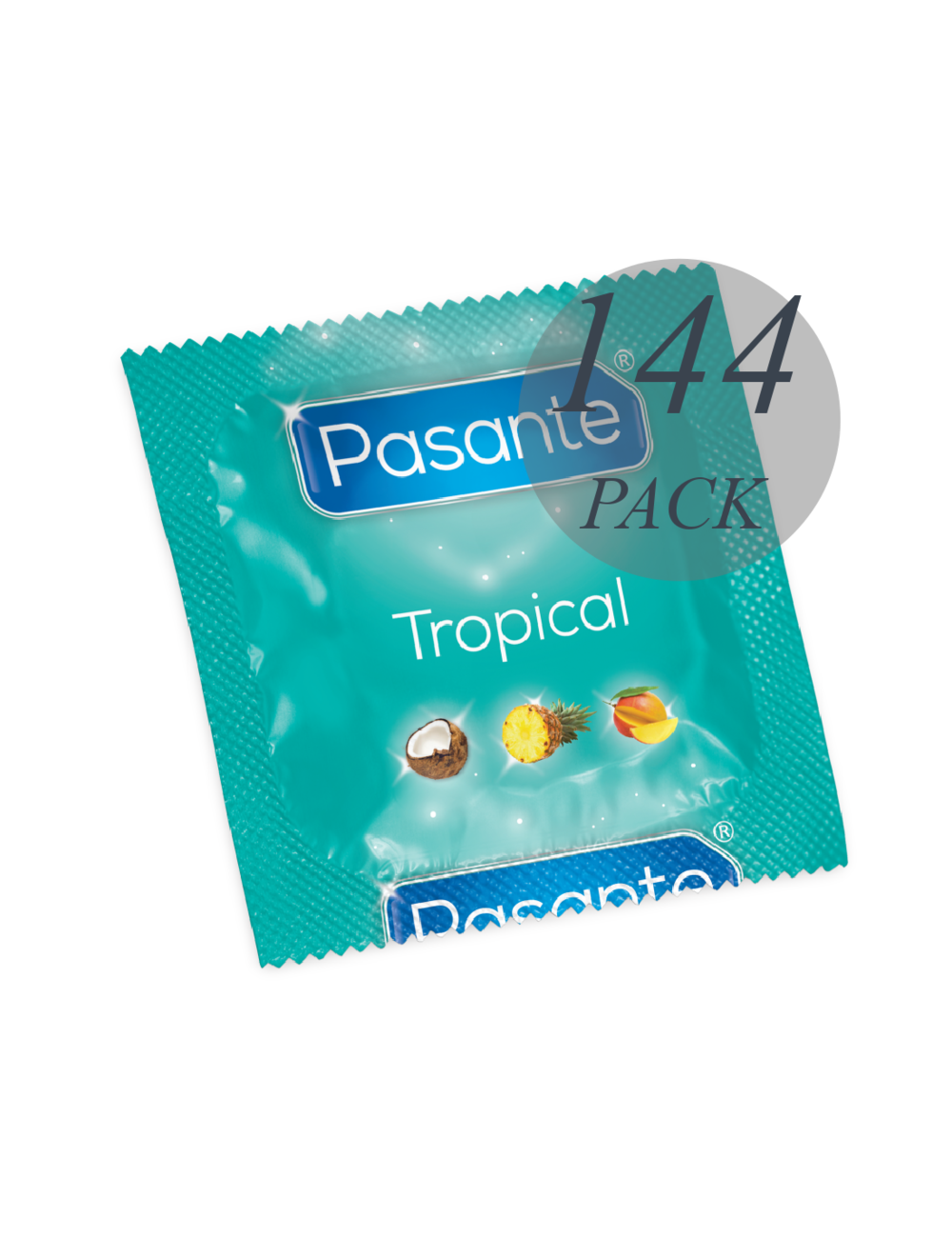 PASANTE CONDOMS TROPICAL SACO 144 UNIDADES