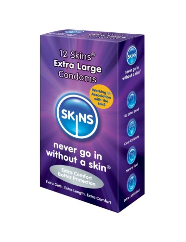 SKINS CONDOM EXTRA LARGE 12 PACK