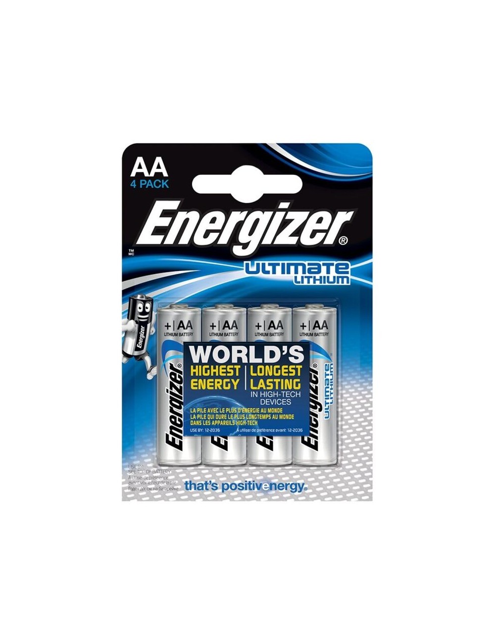 ENERGIZADOR ULTIMATE LITHIUM LITHIUM BATTERY AA L91 LR6 1
