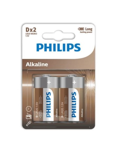 PHILIPS ALKALINE PILA D LR20 BLISTER*2