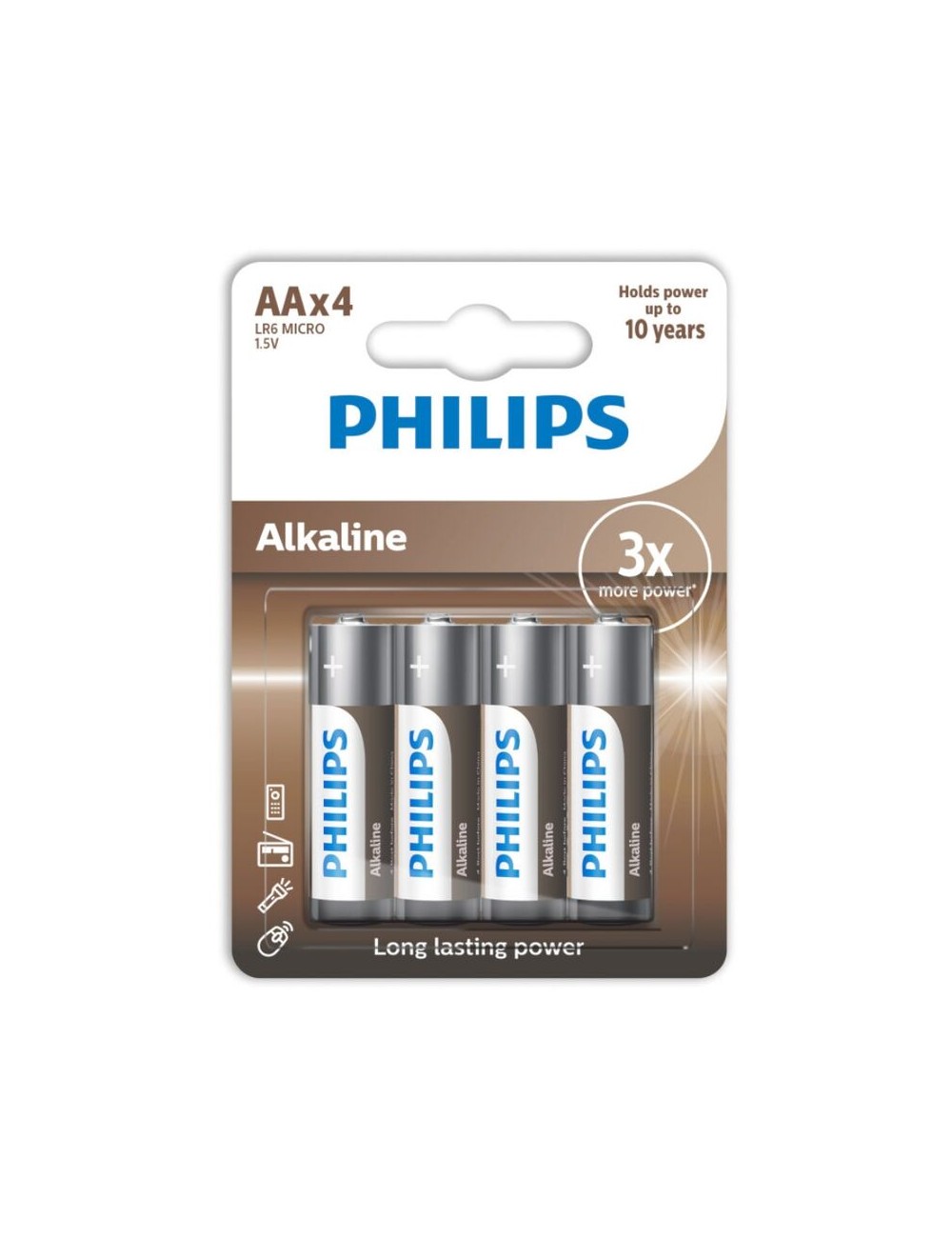 PHILIPS ALKALINE PILA AA LR6 BLISTER*4