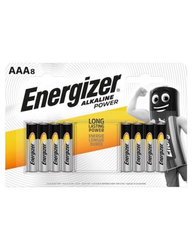 ENERGIZADOR DE BATERIA ALCALINA POTÊNCIA AAA LR03 8 UNIDADE