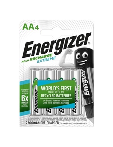 ENERGIZADOR EXTREMO RECARREGÁVEL BATERIA HR6 AA 2300mAh 4 UNIDADE