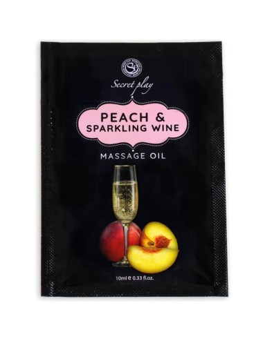 SAQUETA DE ÓLEO DE MASSAGEM SECRETPLAY PÊSSEGO E VINHO ESPUMANTE 10 ML