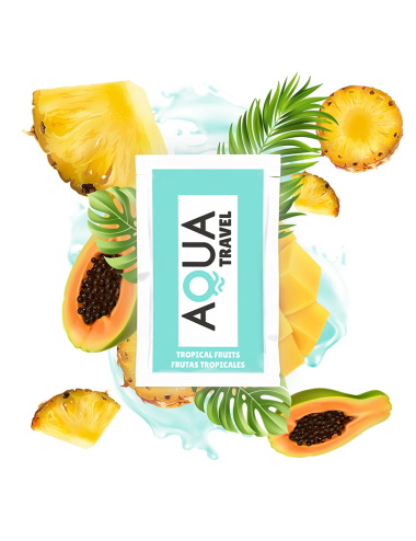 LUBRIFICANTE À BASE DE ÁGUA AQUA TRAVEL SABOR DE FRUTAS TROPICAIS - 6 ML