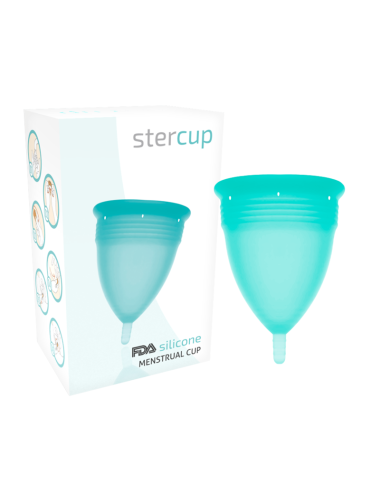 COPA MENSTRUAL STERCUP TAMANHO L AQUAMARINE COR FDA SILICONE