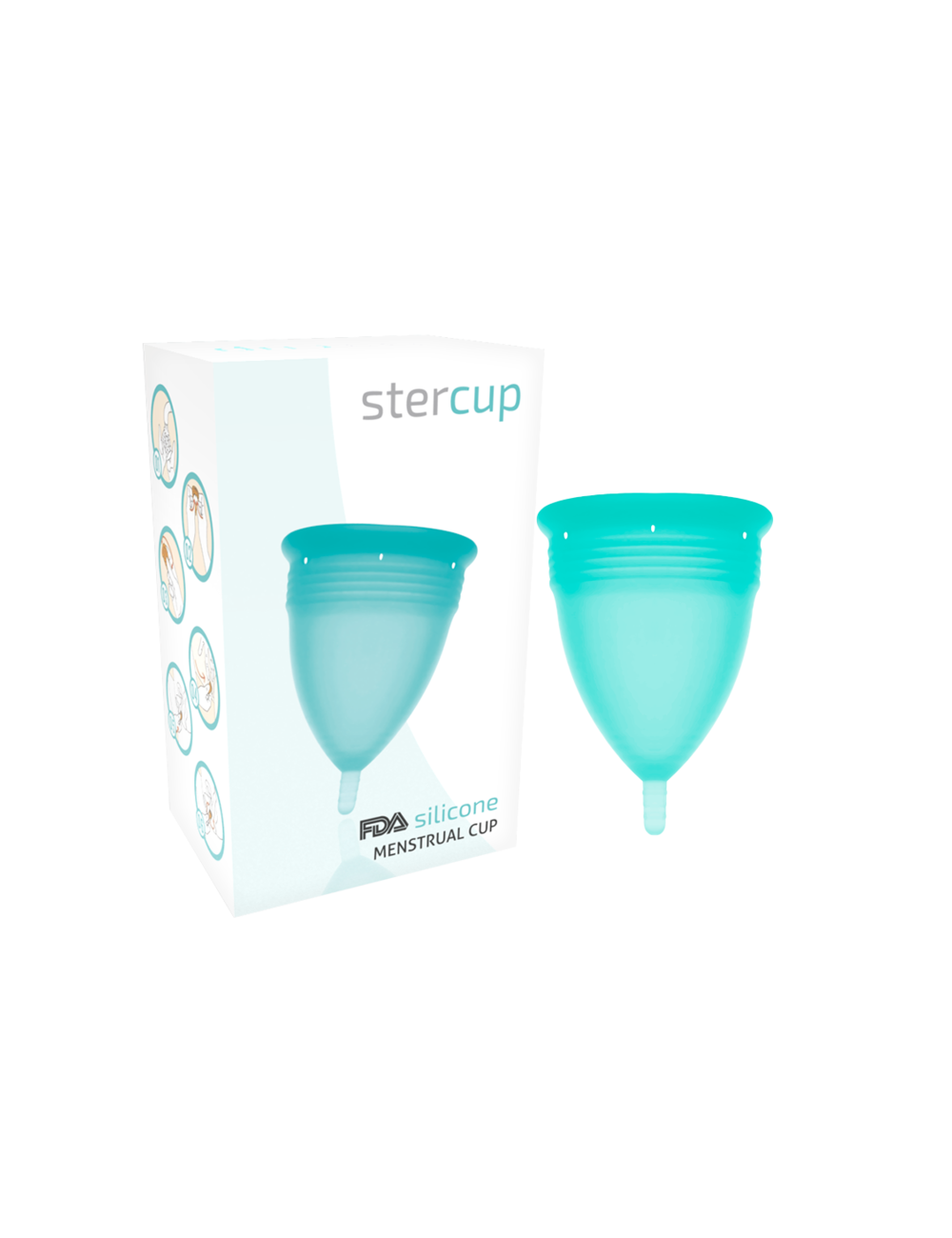 STERCUP MENSTRUAL CUP TAMANHO S AQUAMARINA COR FDA SILICONE STERCUP MENSTRUAL CUP TAMANHO S AQUAMARINA COR FDA SILICONE