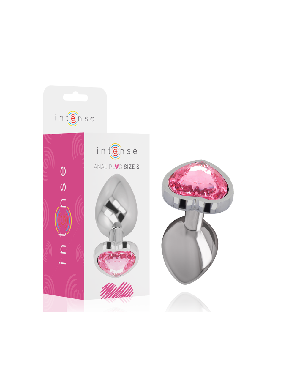 INTENSE - PLUG ANAL DE METAL DE ALUMÍNIO CORAÇÃO N ROSA TAMANHO S