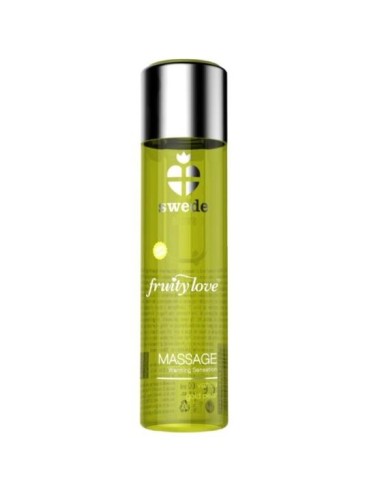 SUEDE FRUITY LOVE EFEITO AQUECENTE ÓLEO DE MASSAGEM BAUNILHA E DOURADO PÊRA 60 ML.