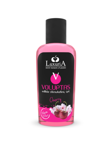 GEL DE MASSAGEM COMESTÍVEL LUXURIA VOLUPTAS EFEITO AQUECENTE - CEREJA 100 ML