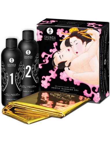 SHUNGA GEL DE MASSAGEM ERÓTICO ORIENTAL BODY SLIDE ESPUMANTE MORANGO VINHO