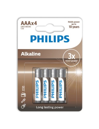 PHILIPS ALKALINE PILA AAA LR03 BLISTER*4