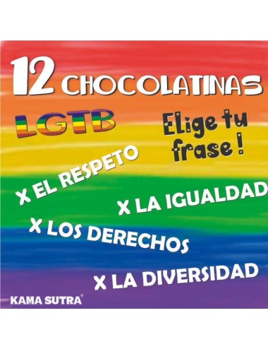 ORGULHO - CAIXA COM 12 BARRAS DE CHOCOLATE COM A BANDEIRA LGBT