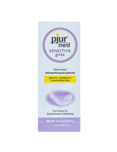 LUBRIFICANTE À BASE DE ÁGUA PJUR MED SENSITIVE GLIDE 2 ML