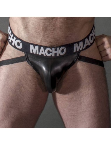 MACHO - MX25NC JOCK COURO PRETO S