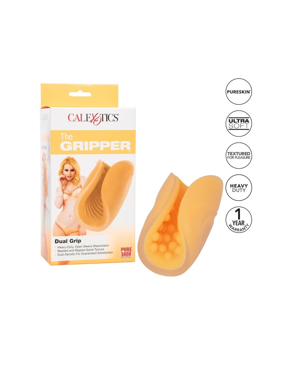 CALEX - MASTURBADOR DE GRIP COM FRONTEIRA - LARANJA CALEX - MASTURBADOR DE GRIP COM FRONTEIRA - LARANJA