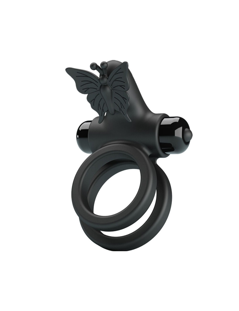 PRETTY LOVE - VIBRADOR DE ANEL DUPLO COM ESTIMULADOR PRETO PRETTY LOVE - VIBRADOR DE ANEL DUPLO COM ESTIMULADOR PRETO