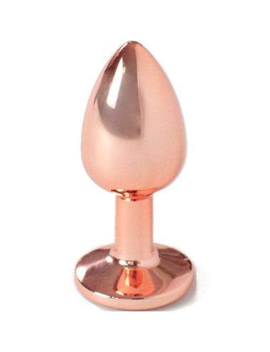 SECRET PLAY - BUTT PLUG DE METAL OURO ROSE TAMANHO PEQUENO 7 CM