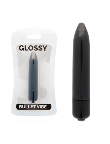 GLOSSY THIN VIBRADOR NEGRO