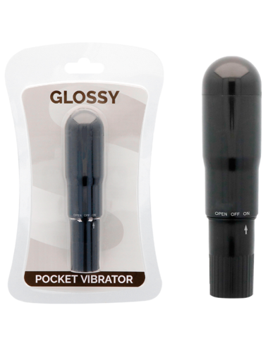 GLOSSY POCKET VIBRADOR NEGRO