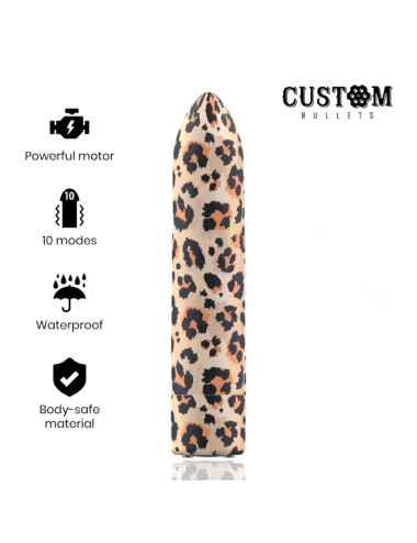 BALAS PERSONALIZADAS BALAS RECARREGÁVEIS LEOPARDO 10 INTENSIDADES