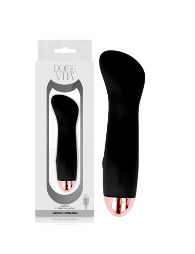 VIBRADOR RECARREGÁVEL DOLCE VITA ONE BLACK 10 SPEED