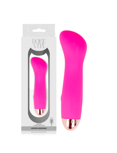 VIBRADOR RECARREGÁVEL DOLCE VITA UM PINK 7 VELOCIDADE