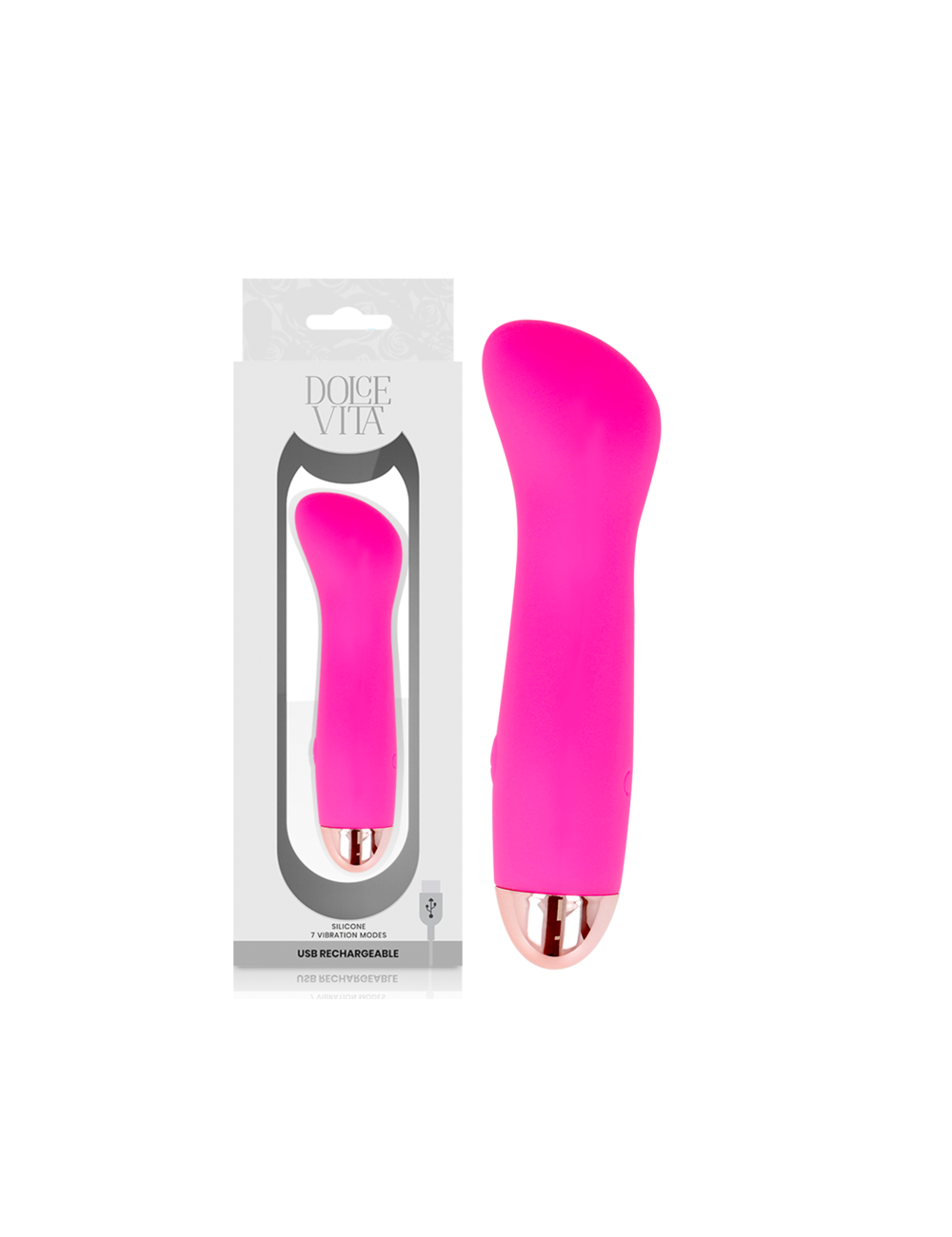 VIBRADOR RECARREGÁVEL DOLCE VITA UM PINK 7 VELOCIDADE