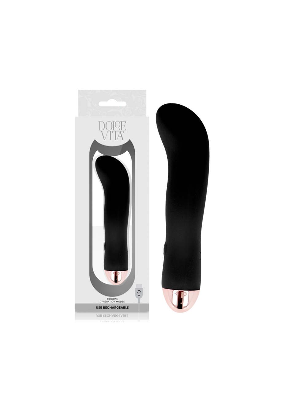 VIBRADOR RECARREGÁVEL DOLCE VITA DOIS PRETO 7 VELOCIDADE