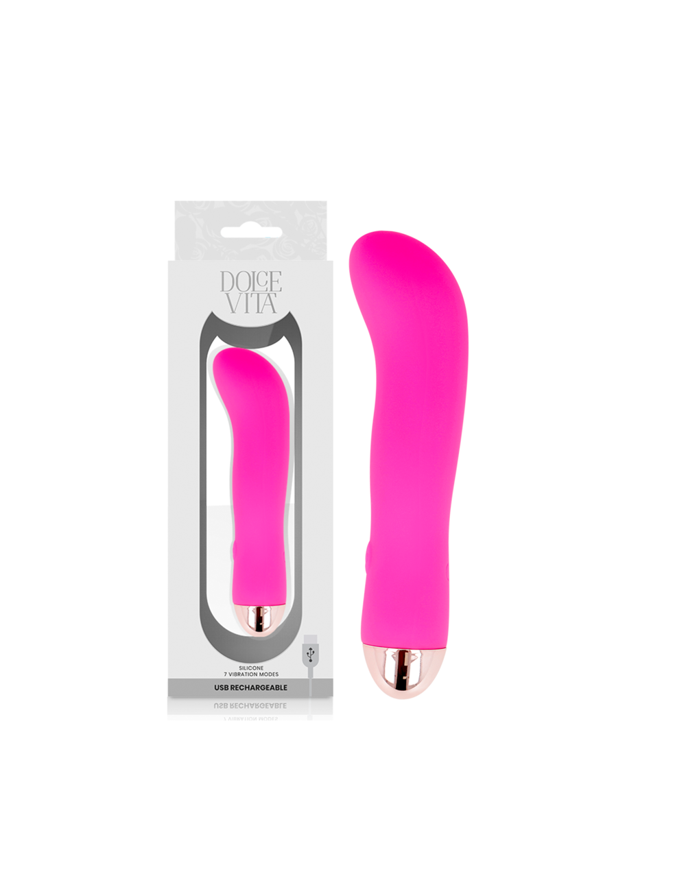 VIBRADOR RECARREGÁVEL DOLCE VITA DUAS VELOCIDADES PINK 7