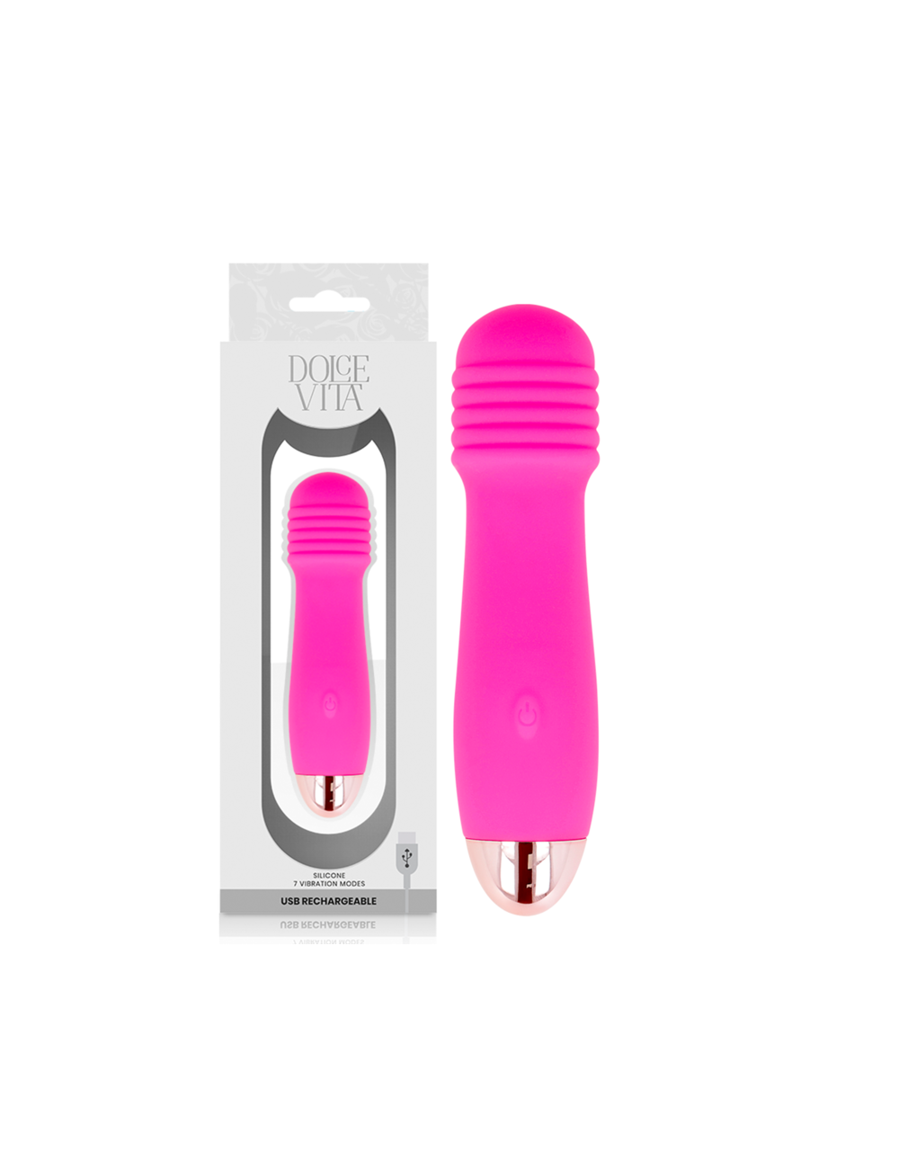 VIBRADOR RECARREGÁVEL DOLCE VITA DE TRÊS VELOCIDADES PINK 7 VIBRADOR RECARREGÁVEL DOLCE VITA DE TRÊS VELOCIDADES PINK 7