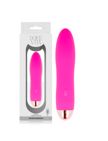 VIBRADOR RECARREGÁVEL DOLCE VITA QUATRO PINK 7 VELOCIDADES