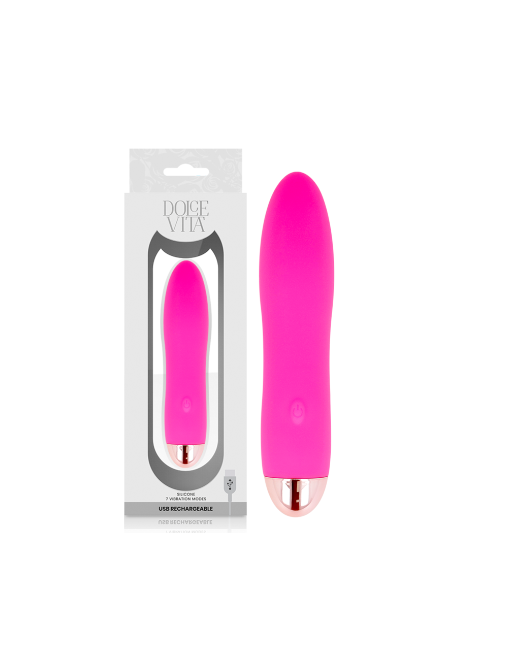 VIBRADOR RECARREGÁVEL DOLCE VITA QUATRO PINK 7 VELOCIDADES