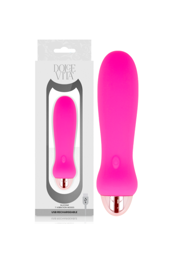 VIBRADOR RECARREGÁVEL DOLCE VITA CINCO PINK 7 VELOCIDADES