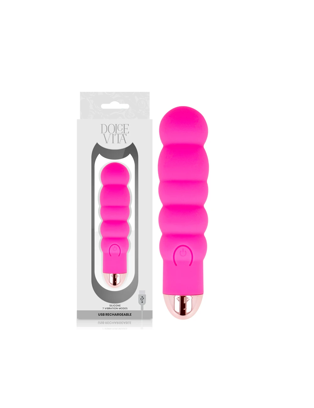 VIBRADOR RECARREGÁVEL DOLCE VITA SEIS PINK 7 VELOCIDADES VIBRADOR RECARREGÁVEL DOLCE VITA SEIS PINK 7 VELOCIDADES