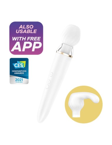 SATISFYER DOUBLE WAND-ER APP - WHITE