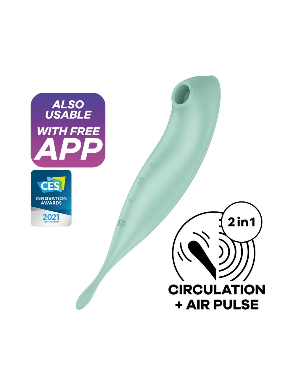 ESTIMULADOR E VIBRADOR DE PULSO DE AR PRO+ SATISFYER TWIRLING APP - VERDE ESTIMULADOR E VIBRADOR DE PULSO DE AR PRO+ SATISFYER TWIRLING APP - VERDE