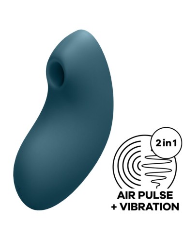 ESTIMULADOR E VIBRADOR DE PULSO DE AR SATISFYER VULVA LOVER 2 - AZUL