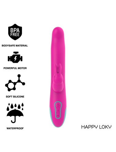 HAPPY LOKY PLUTO COELHO VIBRADOR E ROTADOR RELÓGIO COM TECNOLOGIA SEM FIO COMPATÍVEL