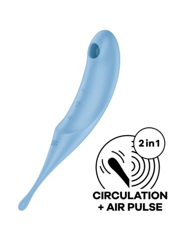 ESTIMULADOR E VIBRADOR SATISFYER TWIRLING PRO AIR PULSE - AZUL