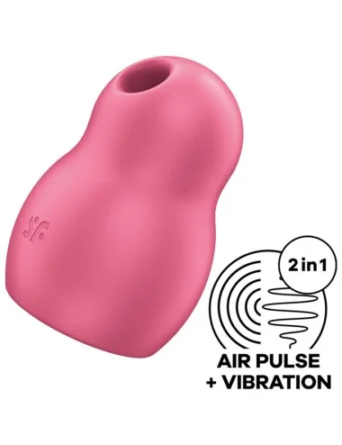 SATISFYER PRO TO GO 1 ESTIMULADOR DE PULSO DE AR DUPLO E VIBRADOR - VERMELHO