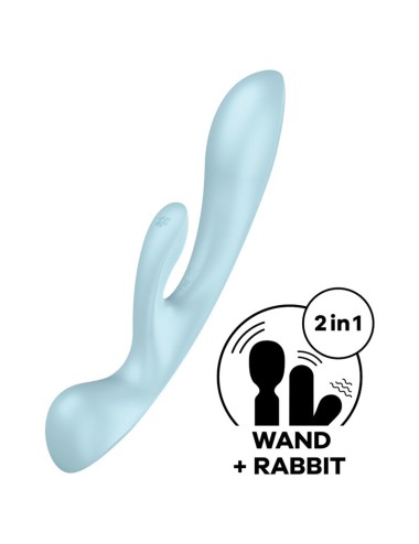 VIBRAÇÃO HÍBRIDA SATISFYER TRIPLE OH - AZUL