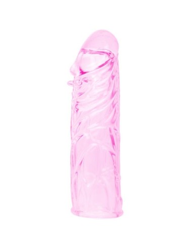 FUNDA ROSA  PENE SILICONA ESTIMULANTE 13CM