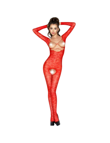 PASSION WOMAN BS031 BODYSTOCKING RED ONE SIZE